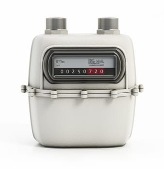 Gas meter isolated on white background. 3D illustration.