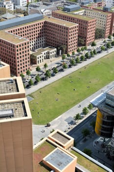 View of the city centre of Berlin from a high-rise building on Potsdamer Platz