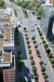 View of the city centre of Berlin from a high-rise building on Potsdamer Platz