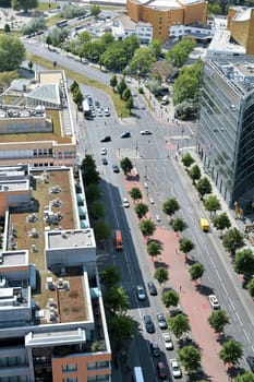 View of the city centre of Berlin from a high-rise building on Potsdamer Platz