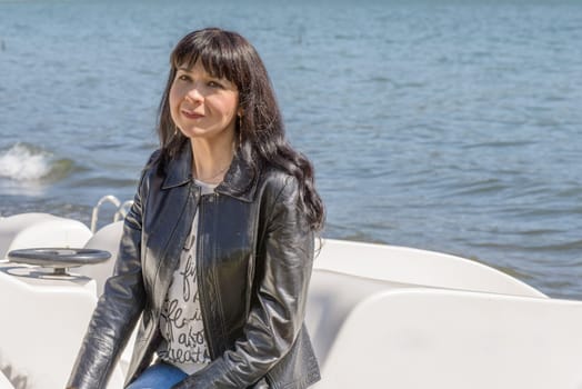 Portrait of a girl on a boat