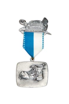 Hiking Medal isolated over white background