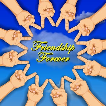 Friendship Forever - The hand gesture of friendship - Vector Illustration