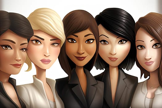 Group of women in business suits on white background. Vector illustration. - AI Generated