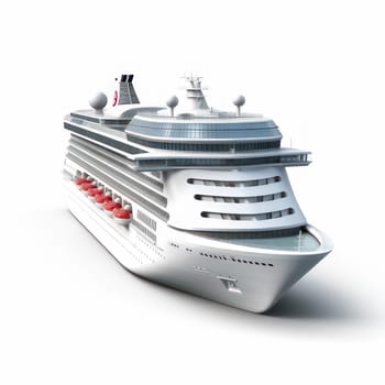 Cruise ship isolated on white created with Generative AI