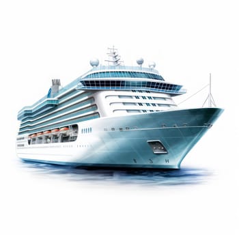 Cruise ship isolated on white created with Generative AI