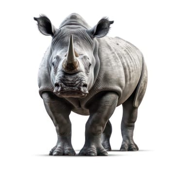 Rhino isolated on white created with Generative AI
