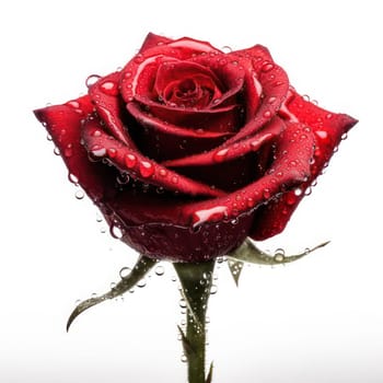Red rose isolated on white created with Generative AI