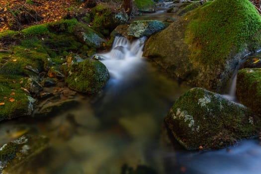 River waterfall in the portuguese national park of Geres, in the north of the country