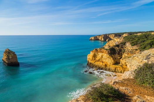 Coastal cliffs of Algarve, Lagoa, Portugal