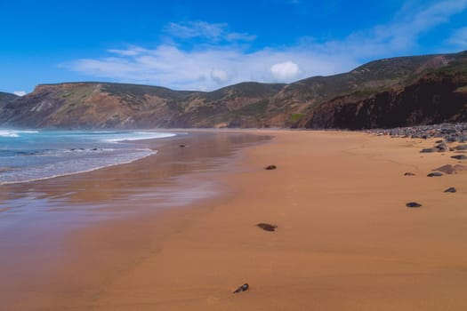 Beautiful empty beach in Algarve, Portugal