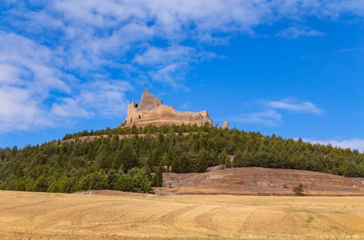 Ruined Medieval Castle Dated From The 9th Century In Burgos. Burgos, Castilla Leon, Spain.
