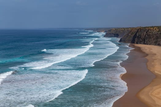 Cliffs in the Algarve West Coast, near Aljezur, Portugal