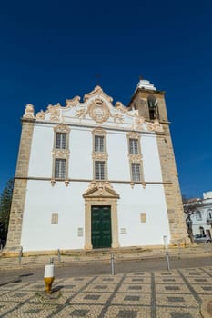 Olhao, Portugal: 14 April 2022: Church of Nossa Senhora da Soledade built in the Baroque and Roccoco style