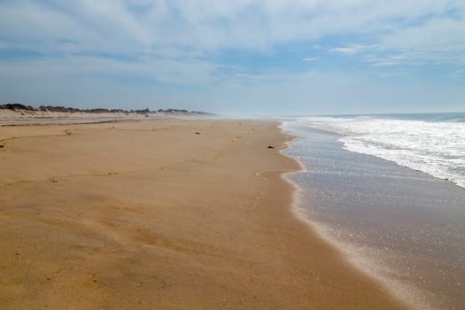 Beautiful empty beach near Aveiro, Portugal