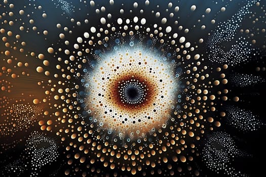 Big data abstract visualization or ethereal fantasy world or space concept in retro color palette and aesthetic. AI Generative content