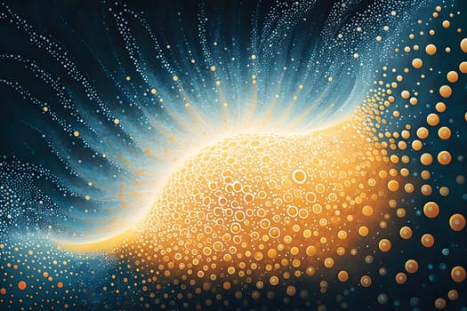 Big data abstract visualization or ethereal fantasy world or space concept in retro color palette and aesthetic. AI Generative content
