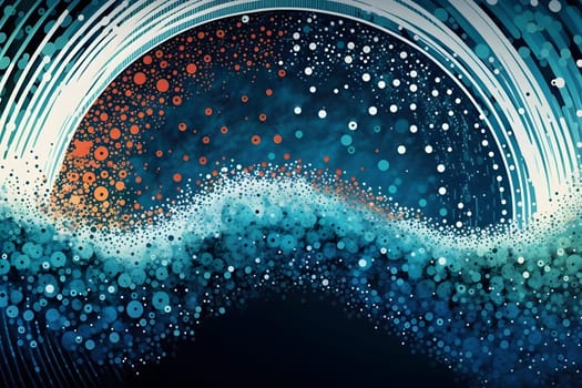Big data abstract visualization or ethereal fantasy world or space concept in retro color palette and aesthetic. AI Generative content