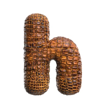 crocodile letter H - Small 3d reptile font isolated on white background. This alphabet is perfect for creative illustrations related but not limited to wildlife, ecology, conservation...