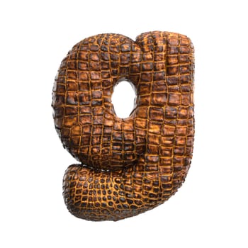 crocodile letter G - Lowercase 3d reptile font isolated on white background. This alphabet is perfect for creative illustrations related but not limited to wildlife, ecology, conservation...