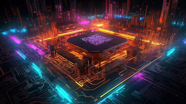 Futuristic central processing unit - generative AI, AI generated