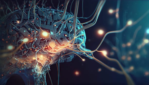 Digital brain machine - Artificial intelligence - generative AI - AI generated