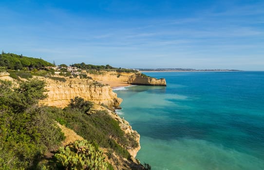 Coastal cliffs of Algarve, Lagoa, Portugal