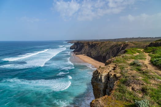 Cliffs in the Algarve West Coast, near Aljezur, Portugal