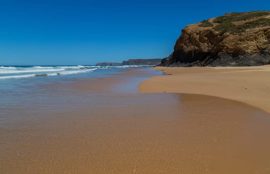 Beautiful empty beach in Algarve, Portugal