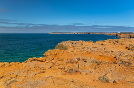 Cliffs in Sagres coast. Algarve, Portugal