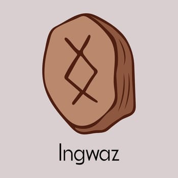Rune Ingwaz.Ancient Scandinavian runes.Runes senior futarka.Magic, ceremonies,religious symbols.Predictions and amulets.