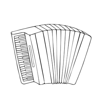 Accordion, modern musical instrument. Classic accordion, harmonious sound. Isolated Vector illustration.