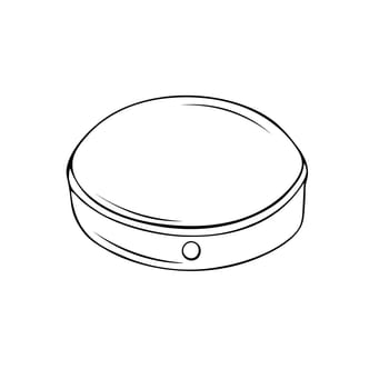 Hand drawn black and white Bendir drum of North Africa, Maghrib. Vector illustration.