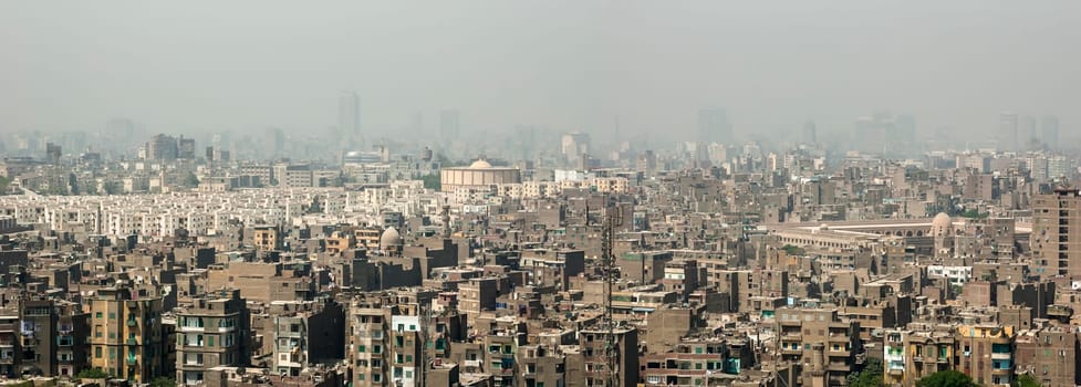 Cairo, Egypt - April 14 2008: Panoramic view of Cairo, Egypt.
