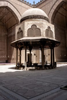 Cairo, Egypt - April 14 2008: Interior of the Sultan Hassan Mosque, Cairo, Egypt