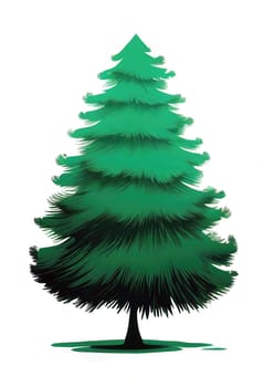 Artificial generated funny christmas Tree isolated over bright background