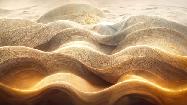 Intense bright brown and beige trendy gradient abstract waves full frame horizontal. Artificial Art.