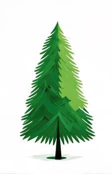 Artificial generated funny christmas Tree isolated over bright background