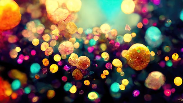 Colourful and dynamic balls with depth of fields as background. Generated with Artificial Art.