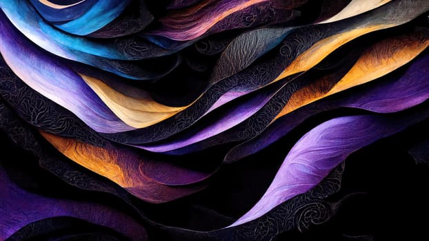 Elegant gradient waves in purple colours as background. Artificial Art.