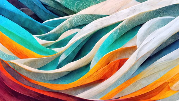 Trendy gradient abstract waves full frame horizontal. Generated Artificial Art.