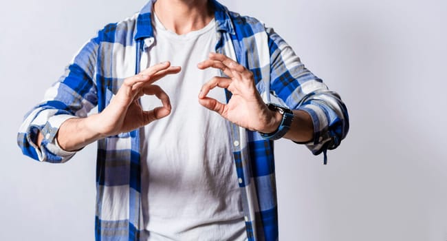 Deaf and dumb people speaking in sign language,People speaking in sign language. Person speaking in sign language isolated. Manual gestures of people with hearing problems
