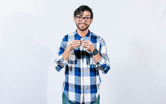 People gesturing MORE in sign language isolated. Gesticulation of MORE in sign language. Deaf and dumb person gesturing MORE in sign language. Nonverbal communication concept
