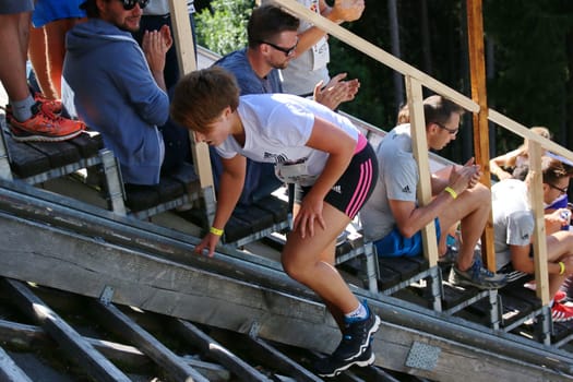 Mona Kunz (SC Kempten) runs at the Red Bull 400 - Germany premiere Titisee-Neustadt in the women's class in second place