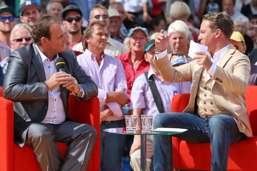 Hein Simon's "Heintje"" in conversation with Stefan Mross (singer / moderator / entertainer) in the ARD TV show ""Always Again on Sundays"". The entertainment show on Sunday morning in the Europapark Rust from 26.07.2015"
