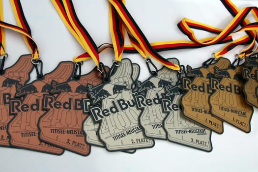 Gold,silver,bronze for the participants at the Red Bull 400 - Germany premiere Titisee-Neustadt