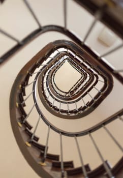 Inside a Stair Case going up many floors.