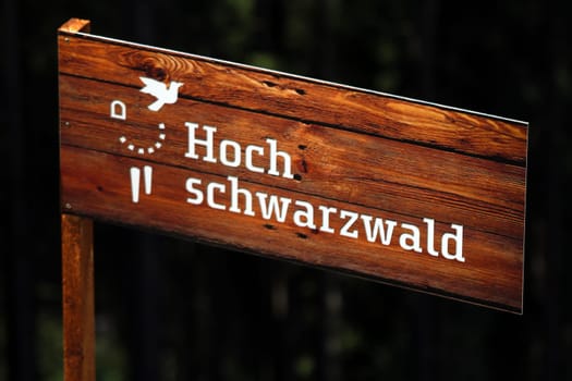 Signpost,Logo Hochschwarzwald Touristik GmbH at the Red Bull 400 - Germany premiere Titisee-Neustadt