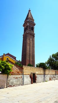 church in old town city Burano, Venice, Italy