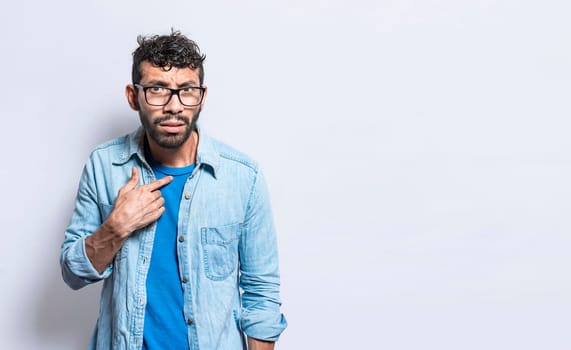 confused man pointing at himself, confused person pointing at himself isolated, confused people pointing at himself isolated
